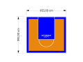 39M2/592X652CM POMARAŃCZOWO-NIEBIESKIE BOISKO DO KOSZYKÓWKI SPEEDSPORT HEXA POWER PRO