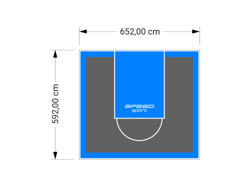 39M2/592X652CM GRAFITOWO-BŁĘKITNE BOISKO DO KOSZYKÓWKI SPEEDSPORT HEXA POWER PRO