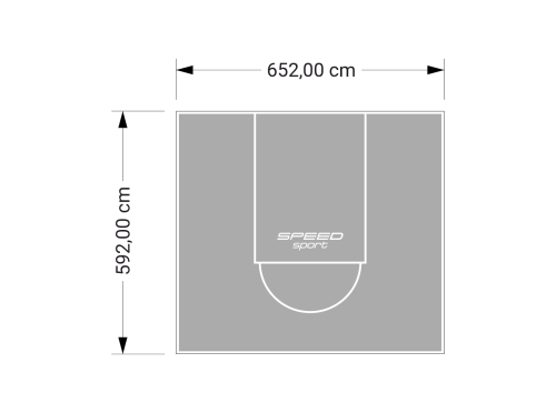 39M2/592X652CM SZARE BOISKO DO KOSZYKÓWKI SPEEDSPORT HEXA POWER PRO