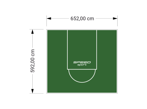 39M2/592X652CM ZIELONE BOISKO DO KOSZYKÓWKI SPEEDSPORT HEXA POWER PRO