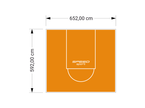 39M2/592X652CM POMARAŃCZOWE BOISKO DO KOSZYKÓWKI SPEEDSPORT HEXA POWER PRO