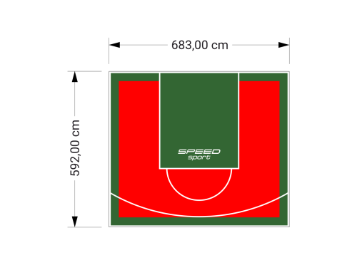 41M2/592X683CM CZERWONO-ZIELONE BOISKO DO KOSZYKÓWKI SPEEDSPORT HEXA POWER PRO