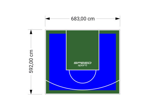 41M2/592X683CM NIEBIESKO-ZIELONE BOISKO DO KOSZYKÓWKI SPEEDSPORT HEXA POWER PRO