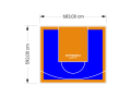 41M2/592X683CM NIEBIESKO-POMARAŃCZOWE BOISKO DO KOSZYKÓWKI SPEEDSPORT HEXA POWER PRO