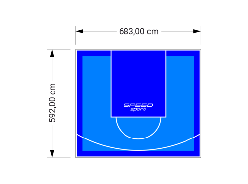 41M2/592X683CM BŁĘKITNO-NIEBIESKIE BOISKO DO KOSZYKÓWKI SPEEDSPORT HEXA POWER PRO
