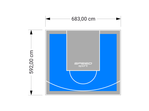 41M2/592X683CM BŁĘKITNO-SZARE BOISKO DO KOSZYKÓWKI SPEEDSPORT HEXA POWER PRO