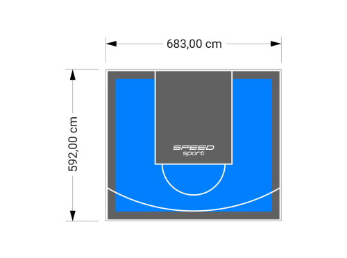 41M2/592X683CM BŁĘKITNO-GRAFITOWE BOISKO DO KOSZYKÓWKI SPEEDSPORT HEXA POWER PRO