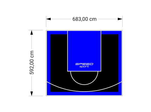 41M2/592X683CM CZARNO-NIEBIESKIE BOISKO DO KOSZYKÓWKI SPEEDSPORT HEXA POWER PRO