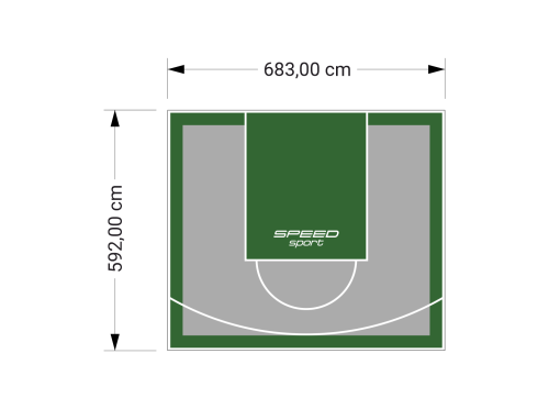 41M2/592X683CM SZARO-ZIELONE BOISKO DO KOSZYKÓWKI SPEEDSPORT HEXA POWER PRO