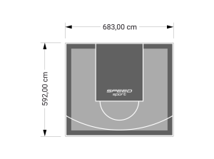 41M2/592X683CM SZARO-GRAFITOWE BOISKO DO KOSZYKÓWKI SPEEDSPORT HEXA POWER PRO