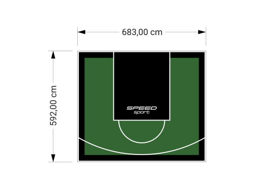 41M2/592X683CM ZIELONO-CZARNE BOISKO DO KOSZYKÓWKI SPEEDSPORT HEXA POWER PRO