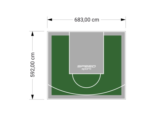 41M2/592X683CM ZIELONO-SZARE BOISKO DO KOSZYKÓWKI SPEEDSPORT HEXA POWER PRO