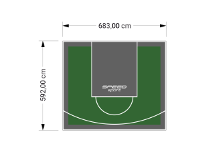 41M2/592X683CM ZIELONO-GRAFITOWE BOISKO DO KOSZYKÓWKI SPEEDSPORT HEXA POWER PRO
