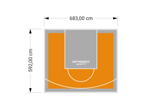 41M2/592X683CM POMARAŃCZOWO-SZARE BOISKO DO KOSZYKÓWKI SPEEDSPORT HEXA POWER PRO