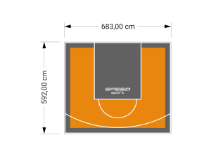 41M2/592X683CM POMARAŃCZOWO-GRAFITOWE BOISKO DO KOSZYKÓWKI SPEEDSPORT HEXA POWER PRO