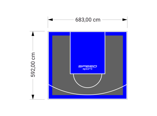 41M2/592X683CM GRAFITOWO-NIEBIESKIE BOISKO DO KOSZYKÓWKI SPEEDSPORT HEXA POWER PRO