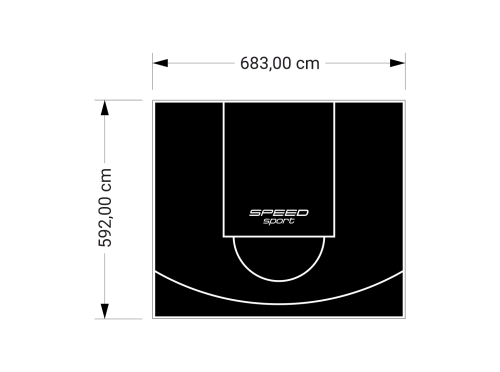 41M2/592X683CM CZARNE BOISKO DO KOSZYKÓWKI SPEEDSPORT HEXA POWER PRO