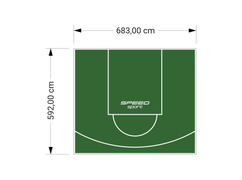 41M2/592X683CM ZIELONE BOISKO DO KOSZYKÓWKI SPEEDSPORT HEXA POWER PRO