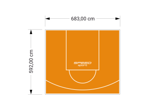 41M2/592X683CM POMARAŃCZOWE BOISKO DO KOSZYKÓWKI SPEEDSPORT HEXA POWER PRO