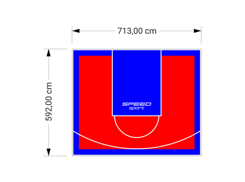 42M2/592X713CM CZERWONO-NIEBIESKIE BOISKO DO KOSZYKÓWKI SPEEDSPORT HEXA POWER PRO