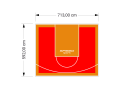 42M2/592X713CM CZERWONO-POMARAŃCZOWE BOISKO DO KOSZYKÓWKI SPEEDSPORT HEXA POWER PRO