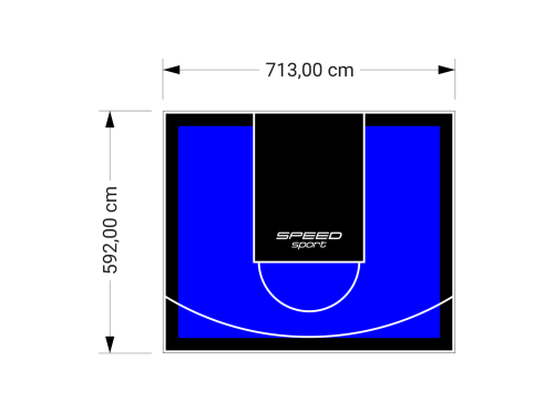 42M2/592X713CM NIEBIESKO-CZARNE BOISKO DO KOSZYKÓWKI SPEEDSPORT HEXA POWER PRO