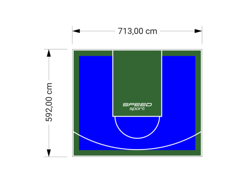 42M2/592X713CM NIEBIESKO-ZIELONE BOISKO DO KOSZYKÓWKI SPEEDSPORT HEXA POWER PRO