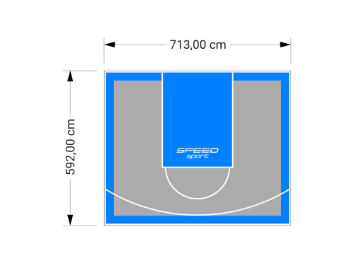 42M2/592X713CM SZARO-BŁĘKITNE BOISKO DO KOSZYKÓWKI SPEEDSPORT HEXA POWER PRO