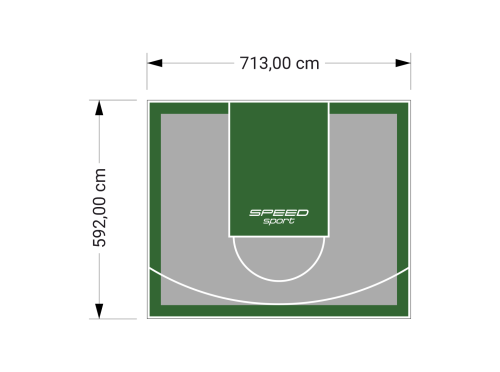 42M2/592X713CM SZARO-ZIELONE BOISKO DO KOSZYKÓWKI SPEEDSPORT HEXA POWER PRO