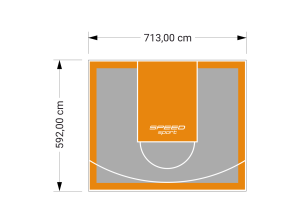 42M2/592X713CM SZARO-POMARAŃCZOWE BOISKO DO KOSZYKÓWKI SPEEDSPORT HEXA POWER PRO
