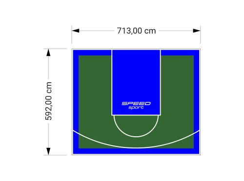 42M2/592X713CM ZIELONO-NIEBIESKIE BOISKO DO KOSZYKÓWKI SPEEDSPORT HEXA POWER PRO