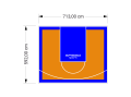42M2/592X713CM POMARAŃCZOWO-NIEBIESKIE BOISKO DO KOSZYKÓWKI SPEEDSPORT HEXA POWER PRO