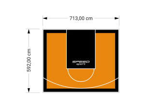 42M2/592X713CM POMARAŃCZOWO-CZARNE BOISKO DO KOSZYKÓWKI SPEEDSPORT HEXA POWER PRO