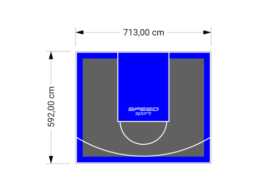 42M2/592X713CM GRAFITOWO-NIEBIESKIE BOISKO DO KOSZYKÓWKI SPEEDSPORT HEXA POWER PRO