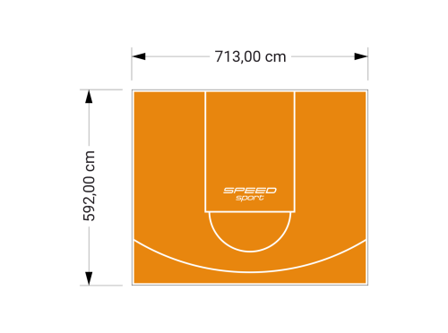 42M2/592X713CM POMARAŃCZOWE BOISKO DO KOSZYKÓWKI SPEEDSPORT HEXA POWER PRO