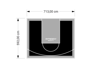 42M2/592X713CM CZARNO-SZARE BOISKO DO KOSZYKÓWKI SPEEDSPORT HEXA POWER PRO