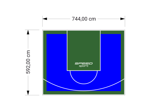 44M2/592X744CM NIEBIESKO-ZIELONE BOISKO DO KOSZYKÓWKI SPEEDSPORT HEXA POWER PRO
