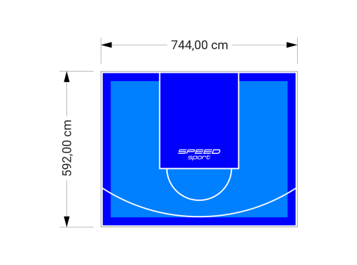 44M2/592X744CM BŁĘKITNO-NIEBIESKIE BOISKO DO KOSZYKÓWKI SPEEDSPORT HEXA POWER PRO