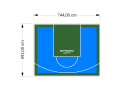 44M2/592X744CM BŁĘKITNO-ZIELONE BOISKO DO KOSZYKÓWKI SPEEDSPORT HEXA POWER PRO