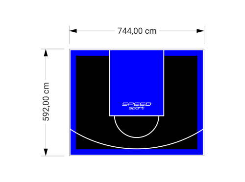 44M2/592X744CM CZARNO-NIEBIESKIE BOISKO DO KOSZYKÓWKI SPEEDSPORT HEXA POWER PRO