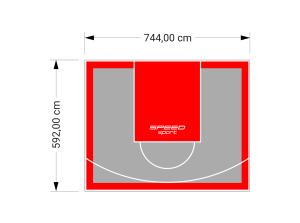 44M2/592X744CM SZARO-CZERWONE BOISKO DO KOSZYKÓWKI SPEEDSPORT HEXA POWER PRO