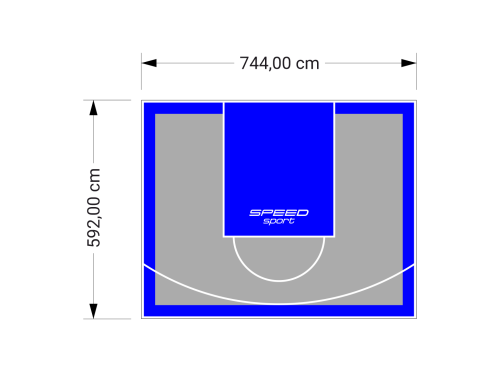 44M2/592X744CM SZARO-NIEBIESKIE BOISKO DO KOSZYKÓWKI SPEEDSPORT HEXA POWER PRO