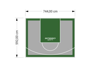 44M2/592X744CM SZARO-ZIELONE BOISKO DO KOSZYKÓWKI SPEEDSPORT HEXA POWER PRO