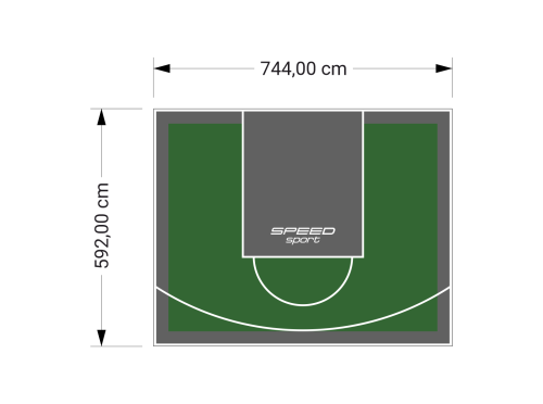 44M2/592X744CM ZIELONO-GRAFITOWE BOISKO DO KOSZYKÓWKI SPEEDSPORT HEXA POWER PRO