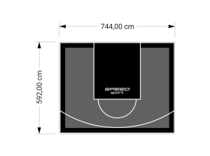 44M2/592X744CM GRAFITOWO-CZARNE BOISKO DO KOSZYKÓWKI SPEEDSPORT HEXA POWER PRO