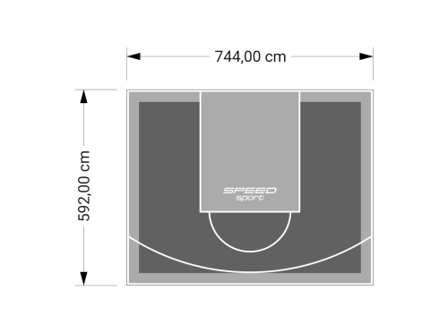 44M2/592X744CM GRAFITOWO-SZARE BOISKO DO KOSZYKÓWKI SPEEDSPORT HEXA POWER PRO