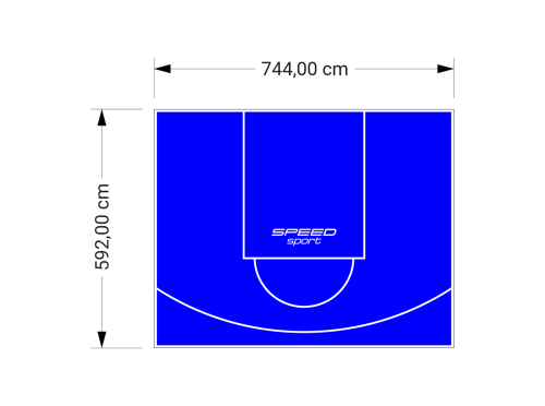 44M2/592X744CM NIEBIESKIE BOISKO DO KOSZYKÓWKI SPEEDSPORT HEXA POWER PRO