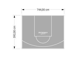 44M2/592X744CM SZARE BOISKO DO KOSZYKÓWKI SPEEDSPORT HEXA POWER PRO