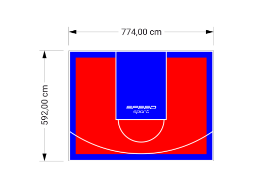 46M2/592X774CM CZERWONO-NIEBIESKIE BOISKO DO KOSZYKÓWKI SPEEDSPORT HEXA POWER PRO