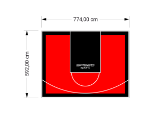 46M2/592X774CM CZERWONO-CZARNE BOISKO DO KOSZYKÓWKI SPEEDSPORT HEXA POWER PRO
